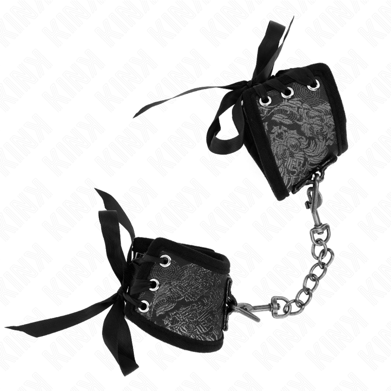 KINK - SCANDAL WRIST RESTRAINTS BLACK LACE DETAILS 24.5 CM X 6.5 CM - Image 2