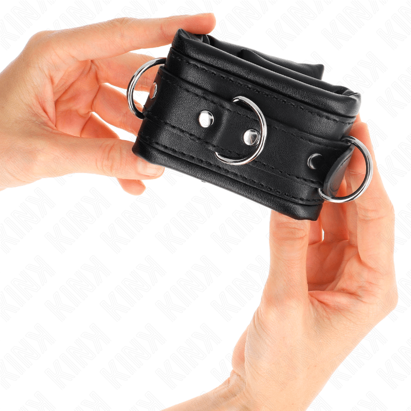 KINK - HEAVY WRIST RESTRAINTS WITH BLACK FUR LINED ADJUSTABLE 20-30 CM X 6 CM - Bild 3