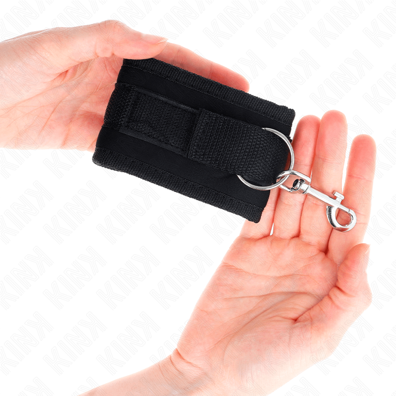 KINK - NYLON BIND HOOKLOOP WRIST RESTRAINTS BLACK MODEL 2 ADJUSTABLE 18-35 CM X 6 CM - Image 3