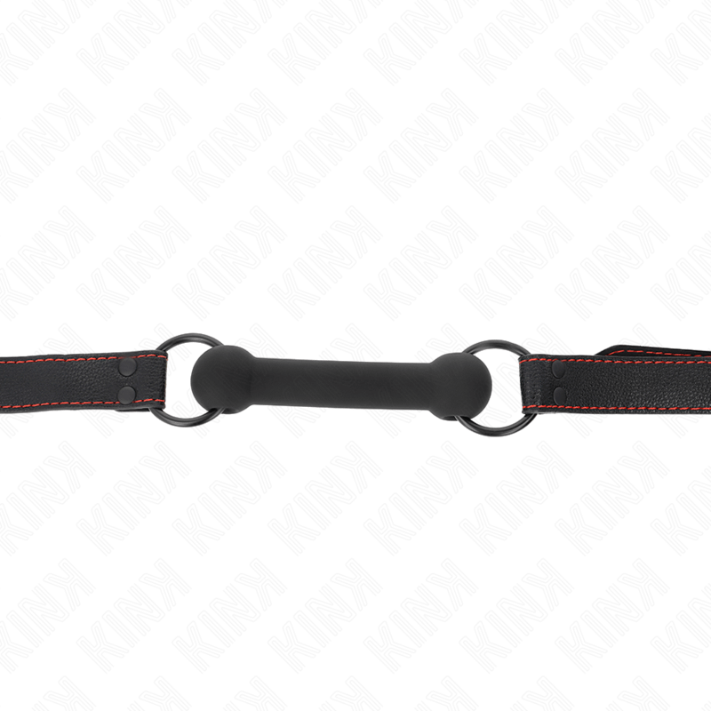 KINK - BONE GAG WITH LEATHERETTE STRAP BLACK ADJUSTABLE 41-57 CM - Bild 3