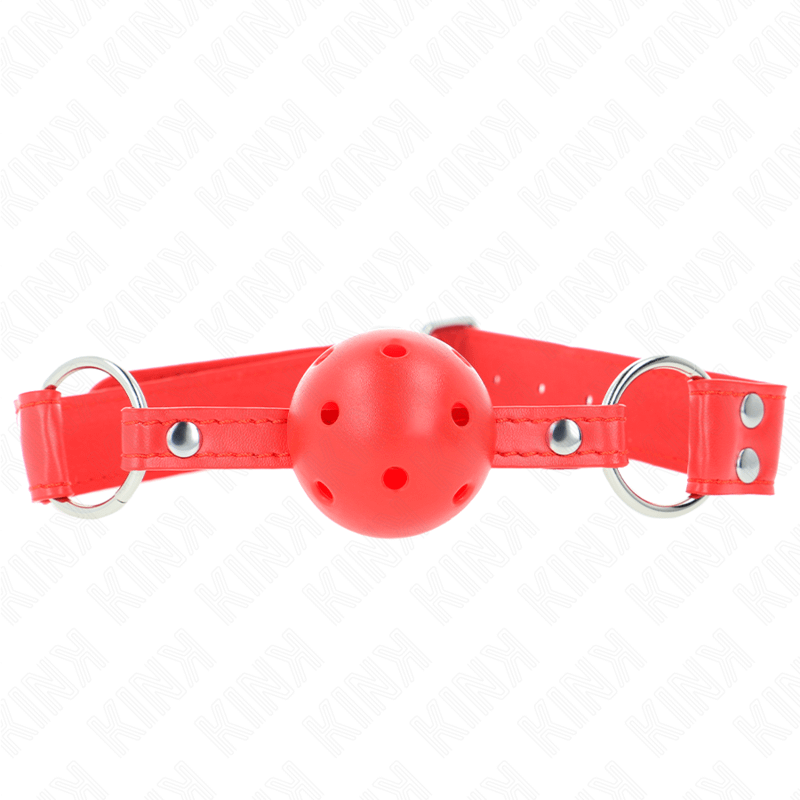 KINK - KOMPLETT RED HOLLOW HARD BALL GAG 62 x 2 CM