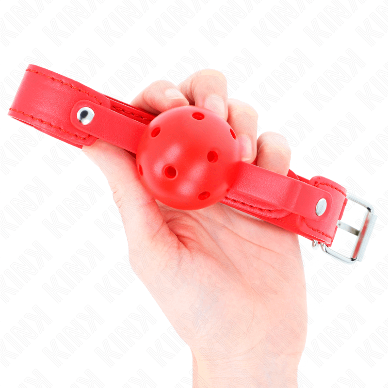 KINK - RED BREATHABLE BALL 4.5 CM GAG 65 x 2.5 CM - Image 3