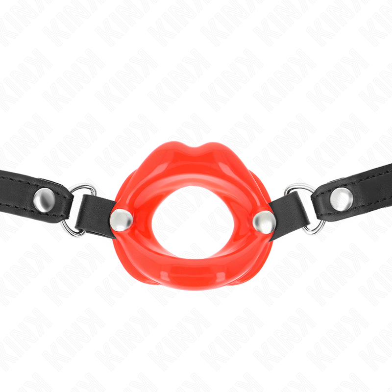 KINK - LIP 8 CM GAG WITH RED LEATHERETTE STRAP 63 x 2 CM ADJUSTABLE 39-58 CM - Bild 3