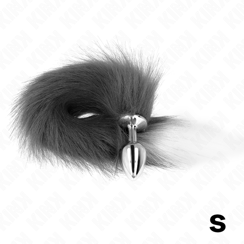 KINK - ANAL PLUG SIZE S 7 X 3 CM WITH SYNTHETIC TAIL 40 CM GREY AND WHITE - Bild 2