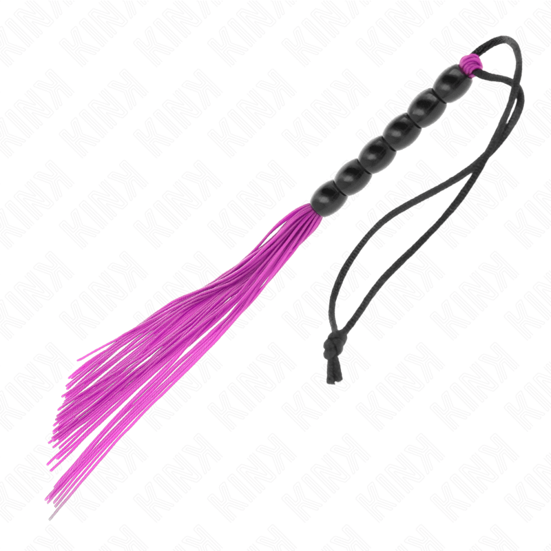 KINK - MINI SILICONE WHIP WITH 6 PURPLE BEADS 26 CM - Image 2