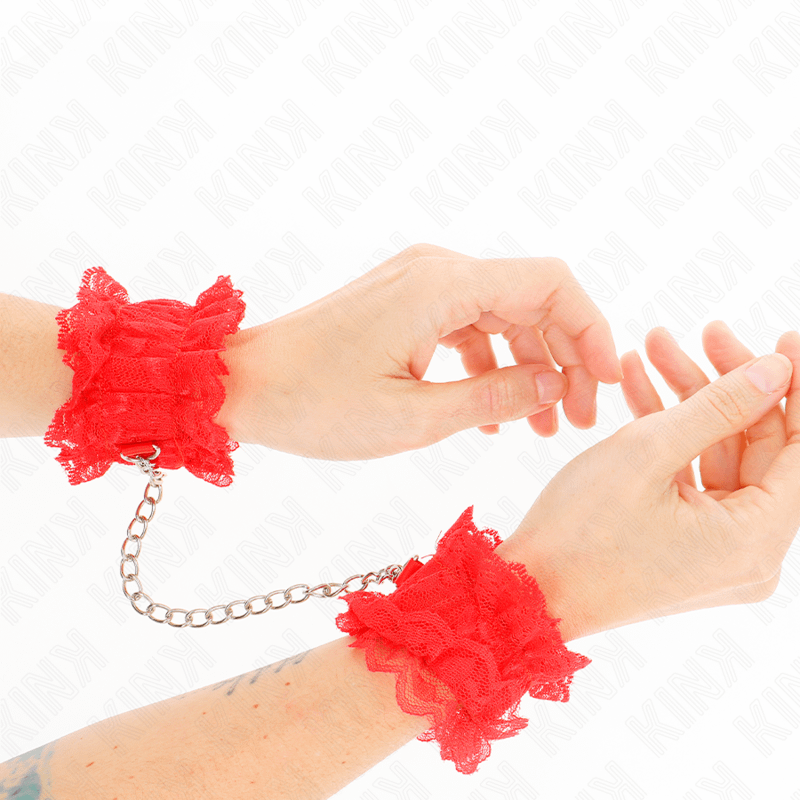 KINK - LACE ELASTIC WRIST RESTRAINTS RED - Bild 3