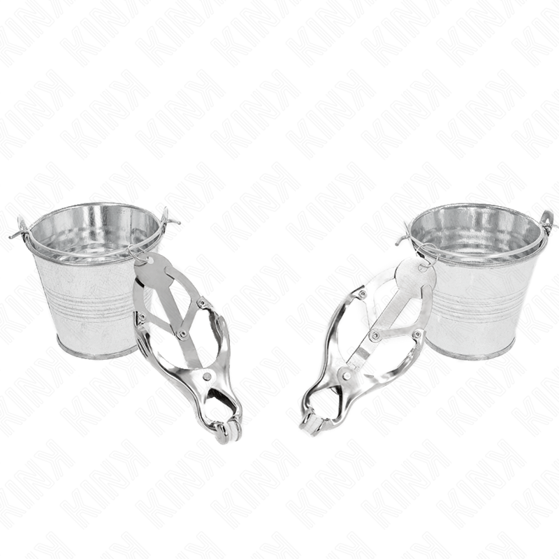 KINK - JAPANESE CLOVER NIPPLE CLAMPS WITH BUCKETS SILVER - Image 2