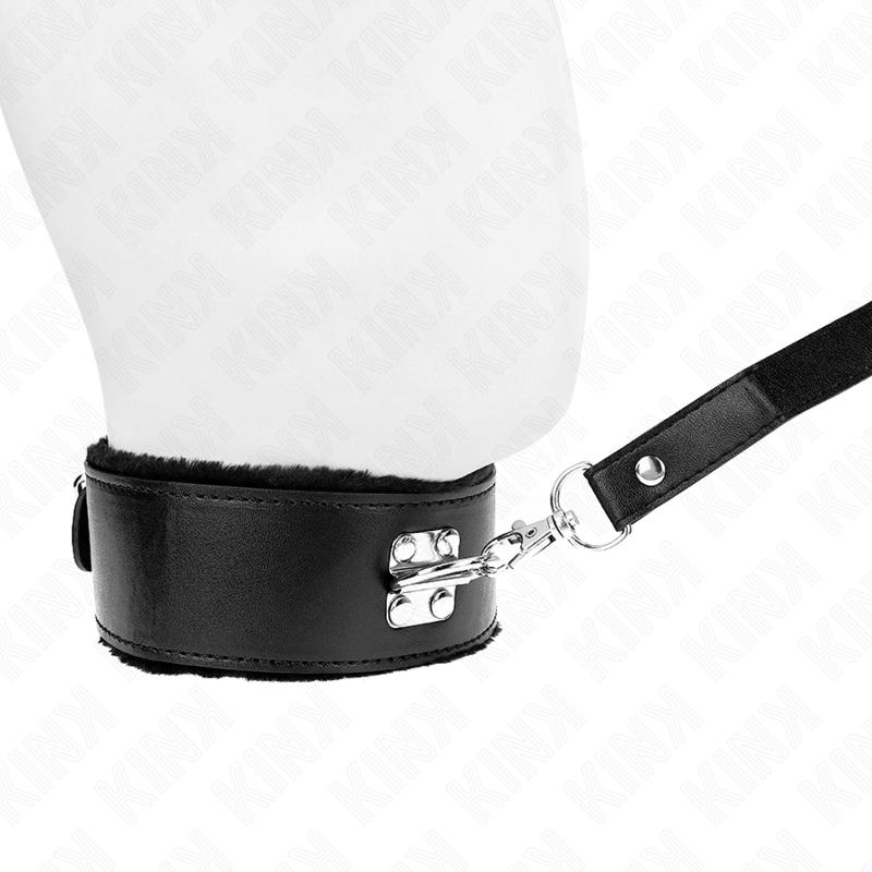 KINK - NECKLACE WITH LEASH 116 CM WITH SILVER STUDS MODEL 4 BLACK ADJUSTABLE 40-48 CM X 6 CM - Bild 3