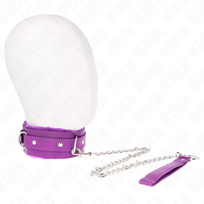 KINK - COLLAR WITH LEASH 65 CM WITH RESTRICTIONS PURPLE 36-42 CM X 5.5 CM - Image 2