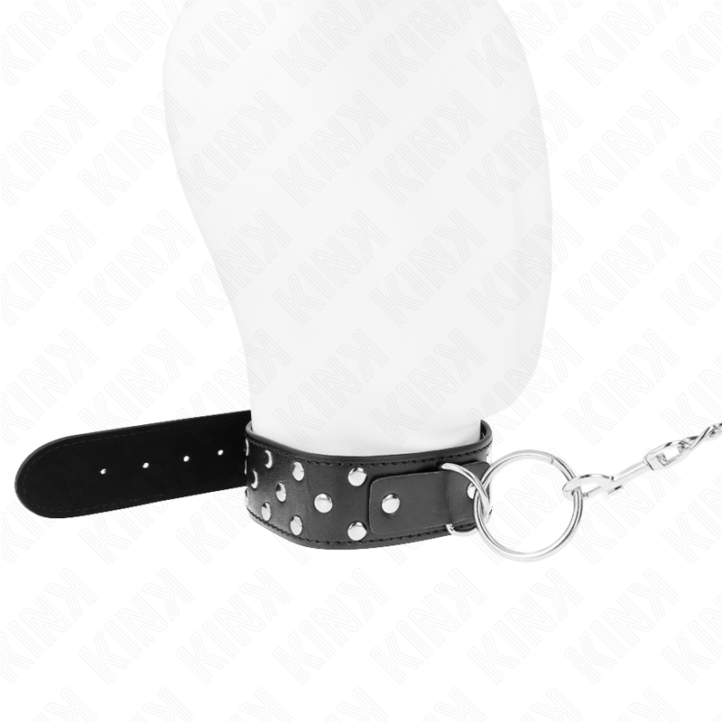 KINK - RING RIVET STRAP NECKLACE WITH BELT 65 CM BLACK ADJUSTABLE 36-50 CM X 3.8 CM - Image 2