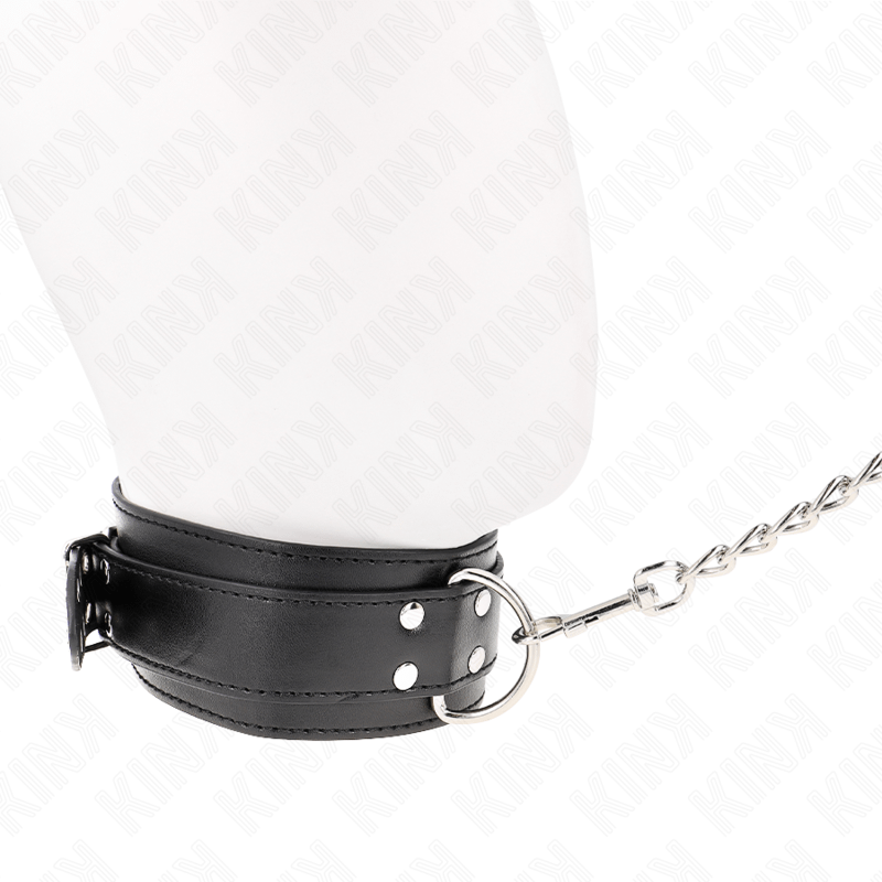 KINK - NECKLACE WITH STRAP 65 CM SILVER BUCKLES ADJUSTABLE 33-46 CM X 5.5 CM - Image 3