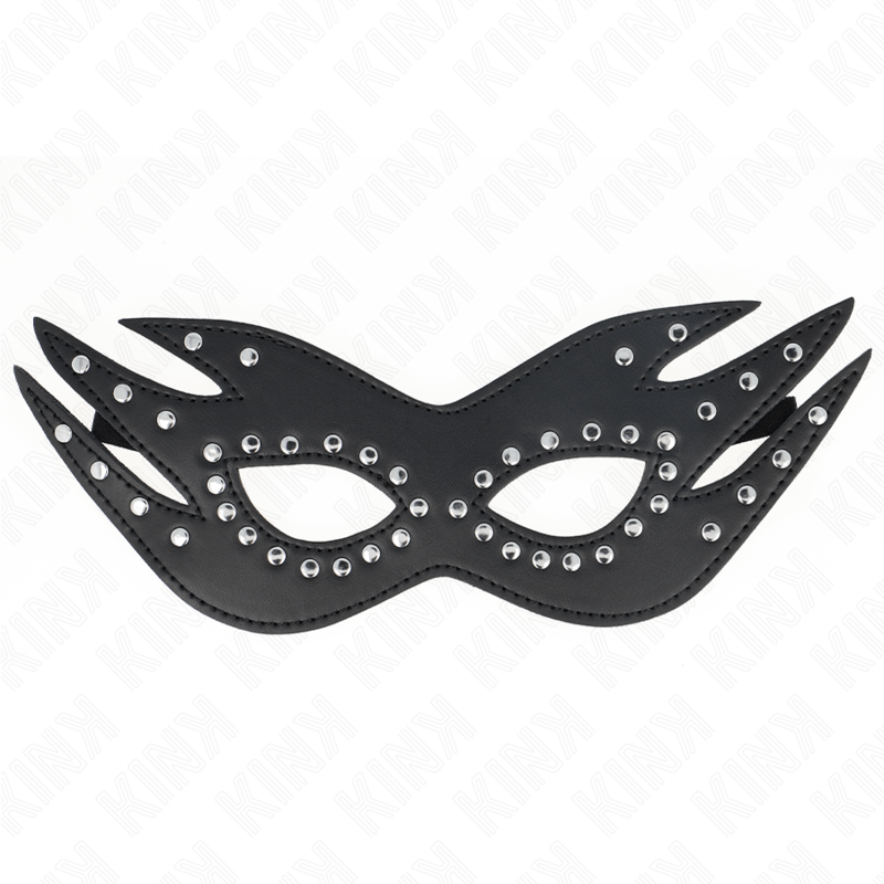 KINK - LEATHERETTE MASK MED RIVETS MODELL 3 26 x 9,5 CM