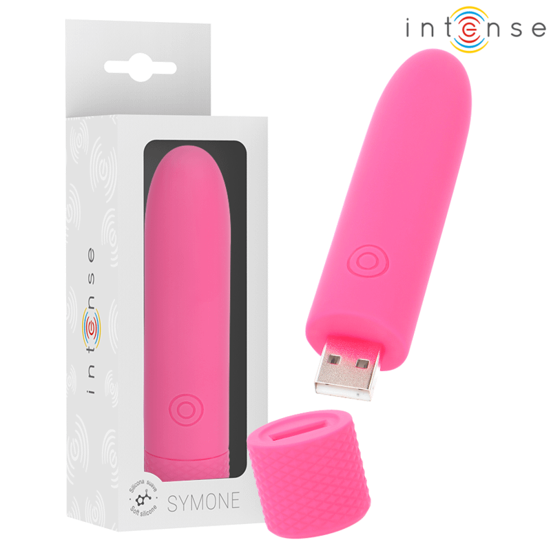 INTENSE - SYMONE USB RECHARGEABLE VIBRATING BULLET 8 VIBRATIONS PINK 10 X 2.2 CM - Bild 2