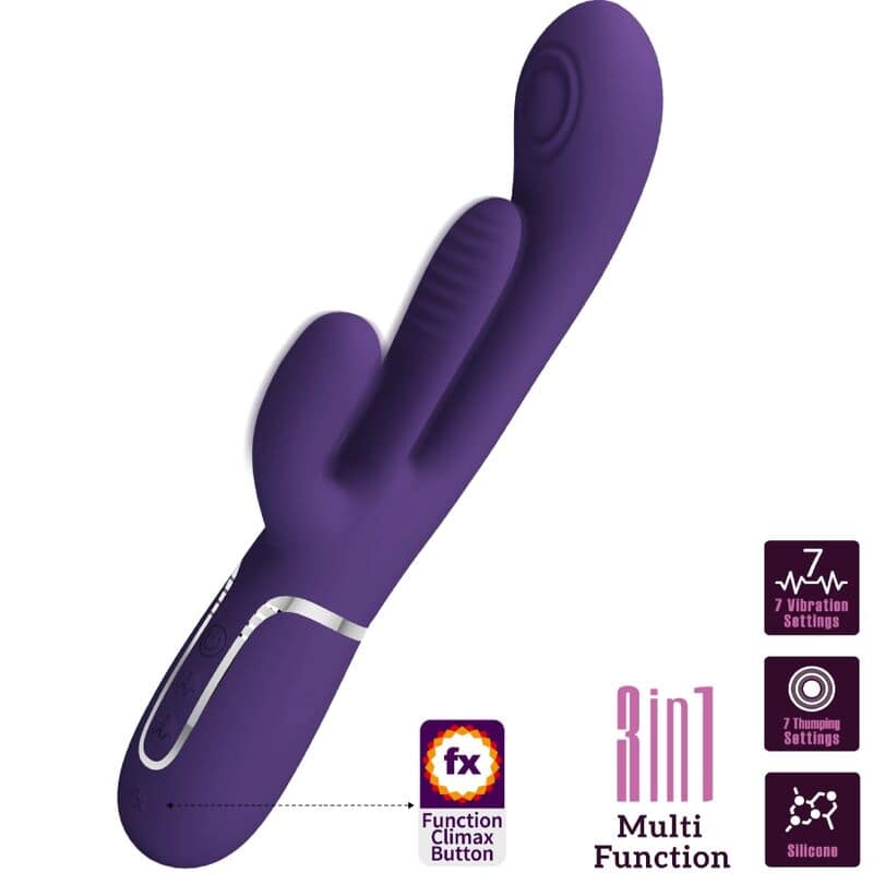 PRETTY LOVE - SHANIA TRIPLE RABBIT VIBRATOR MULTIFUNCTION PURPLE - Bild 2