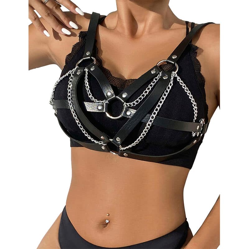 SUBBLIME - 953713 PUNK BONDAGE BELT METAL BUCKLE BLACK ONE SIZE - Bild 2