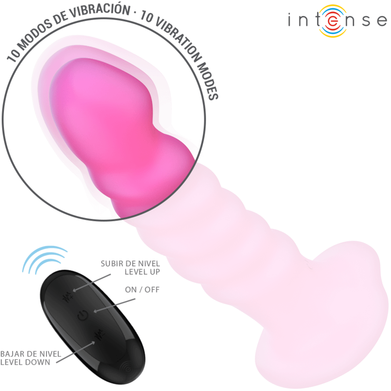 INTENSE - CINDY VIBRATOR SIZE L SPIRAL DESIGN 10 VIBRATIONS PINK REMOTE CONTROL - Bild 3