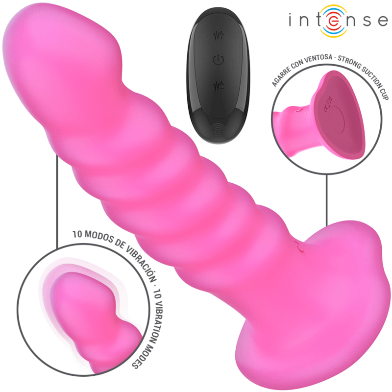 INTENSIV - CINDY VIBRATOR STORLEK L SPIRAL DESIGN 10 VIBRATIONER ROSA FJÄRRKONTROLL