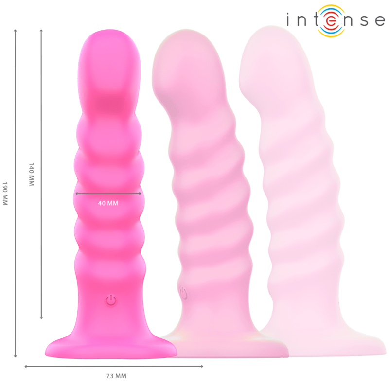 INTENSE - CINDY VIBRATOR SIZE L SPIRAL DESIGN 10 VIBRATIONS PINK REMOTE CONTROL - Bild 2