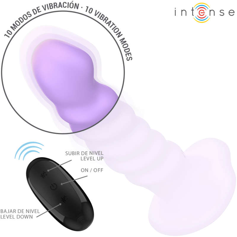 INTENSE - BRENDA VIBRATOR SIZE M SPIRAL DESIGN 10 VIBRATIONS PURPLE REMOTE CONTROL - Bild 2