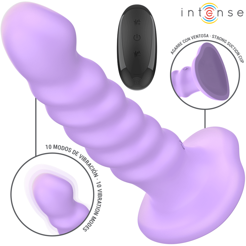 INTENSIV - BRENDA VIBRATOR STORLEK M SPIRAL DESIGN 10 VIBRATIONER LILA FJÄRRKONTROLL