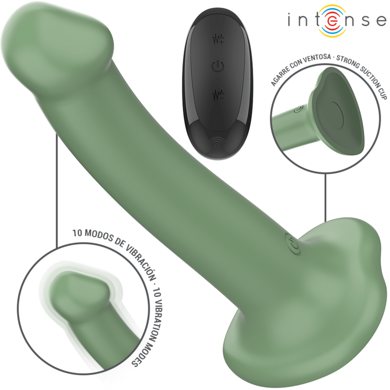 INTENSE - BECCA VIBRATOR WITH SUCTION CUP 10 VIBRATIONS GREEN REMOTE CONTROL - Bild 2