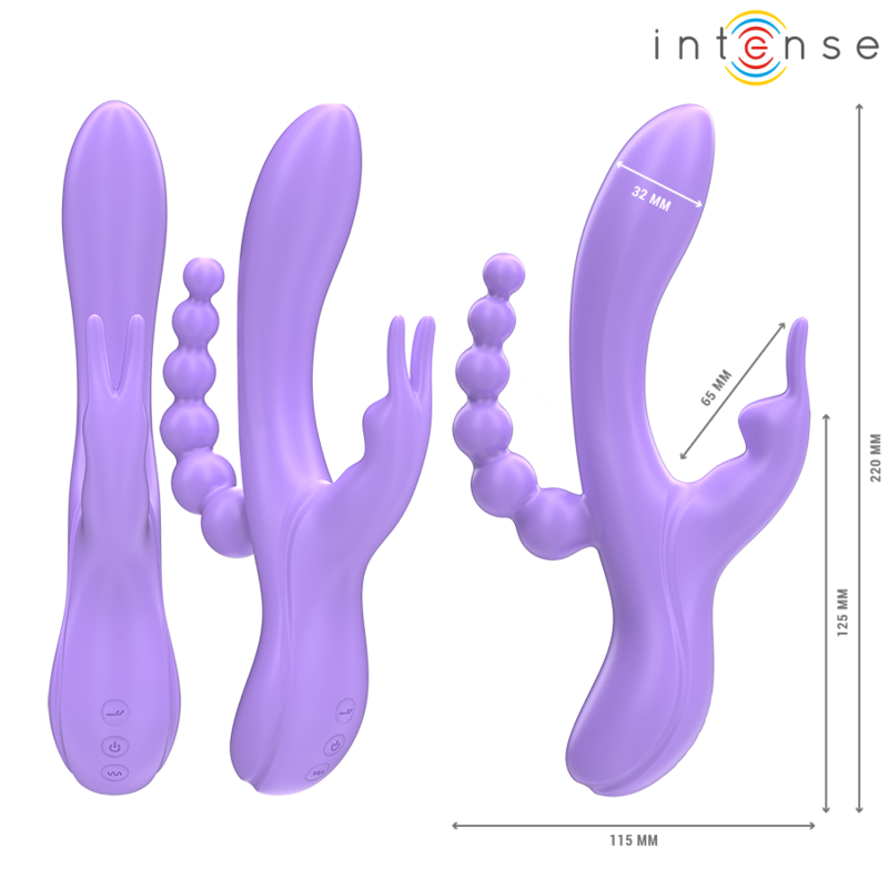 INTENSE - MIKO TRIPLE VIBRATOR RABBIT STIMULATOR ANAL 7 VIBRATIONS PURPLE - Bild 3