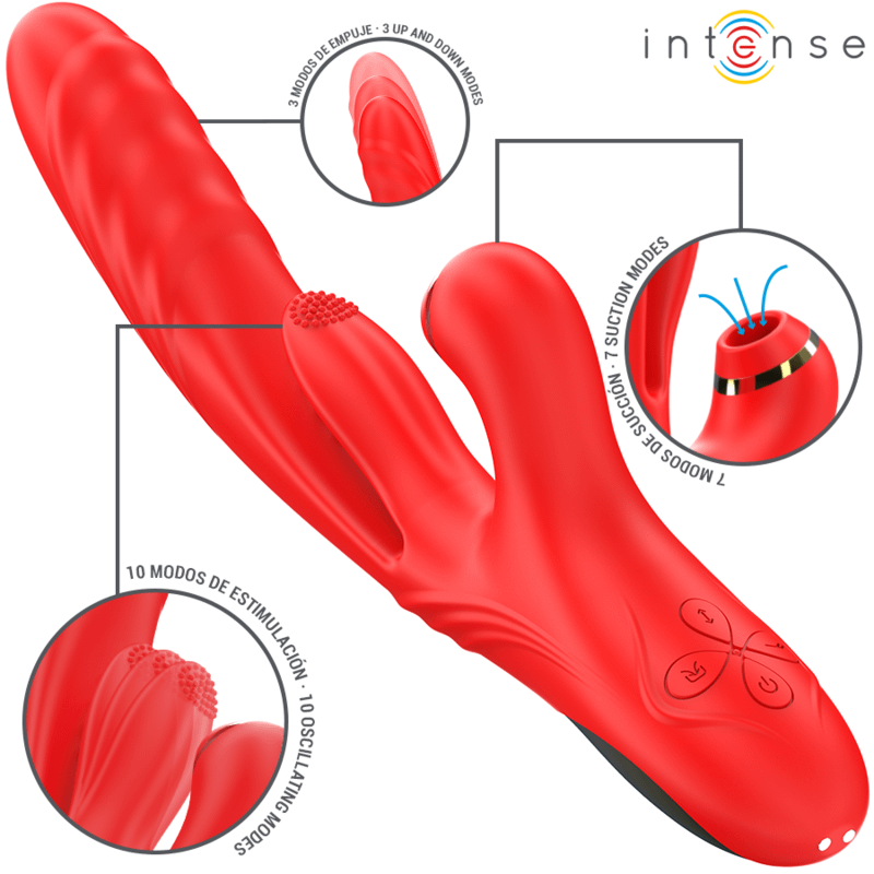 INTENSE - KAROL MULTIFUNCTION VIBRATOR THRUST  STIMULATION  STIMULATING WAVES RED - Image 2