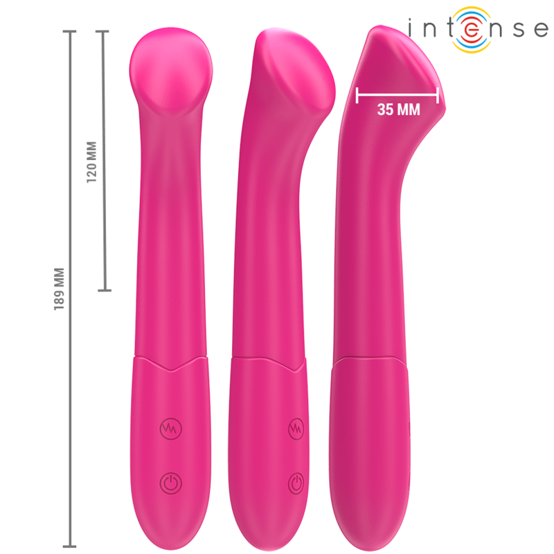 INTENSE - PATY VIBRATOR 19 CM FLEXIBLE 10 VIBRATIONS MODEL 2 PINK - Image 3