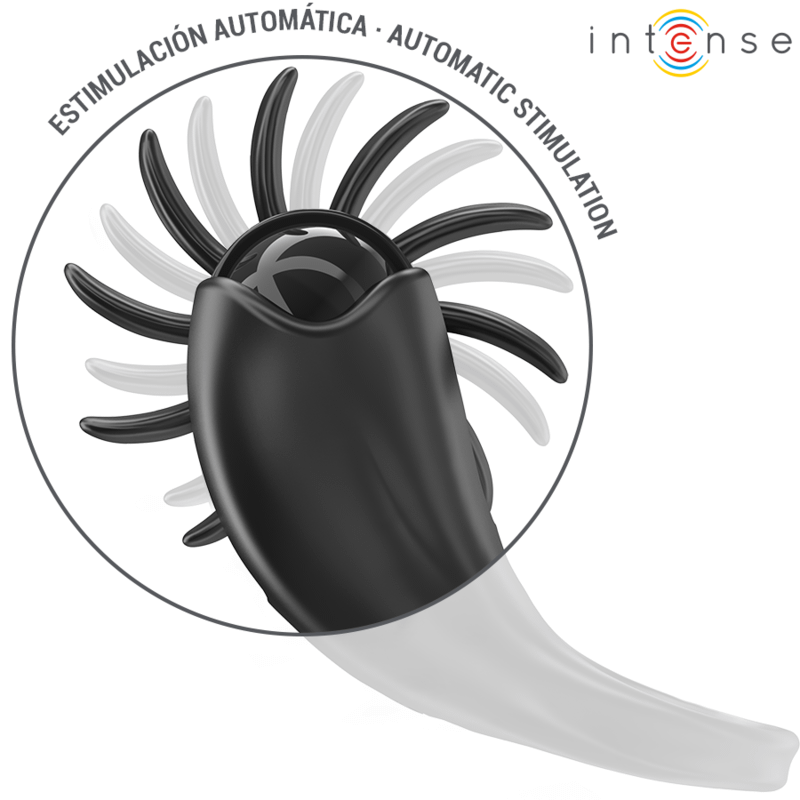 INTENSE - MABEL VIBRATING RING 10 VIBRATIONS WITH CLITORIS STIMULATOR BLACK - Bild 3