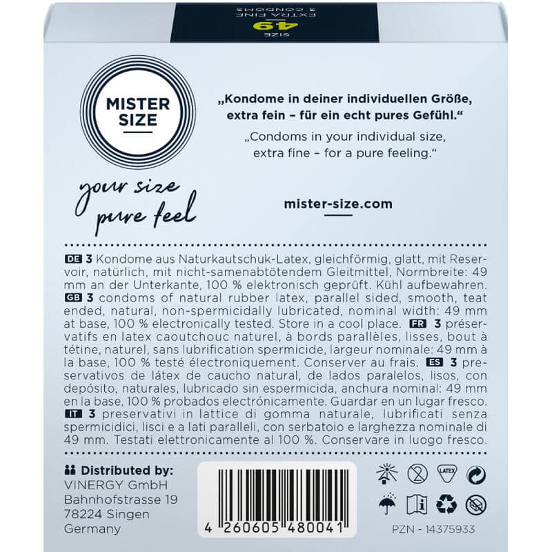 MISTER SIZE - CONDOM SIZE S 49 MM (3 UNITS) - Bild 3