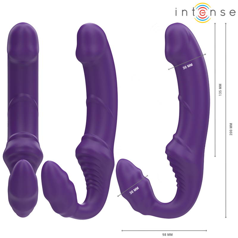 INTENSE - JILL DOUBLE VIBRATOR 20 CM PURPLE REMOTE CONTROL - Image 3