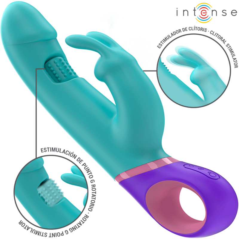 INTENSE - MONICA RABBIT VIBRATOR WITH ROTATING G-SPOT STIMULATOR BLUE - Bild 2