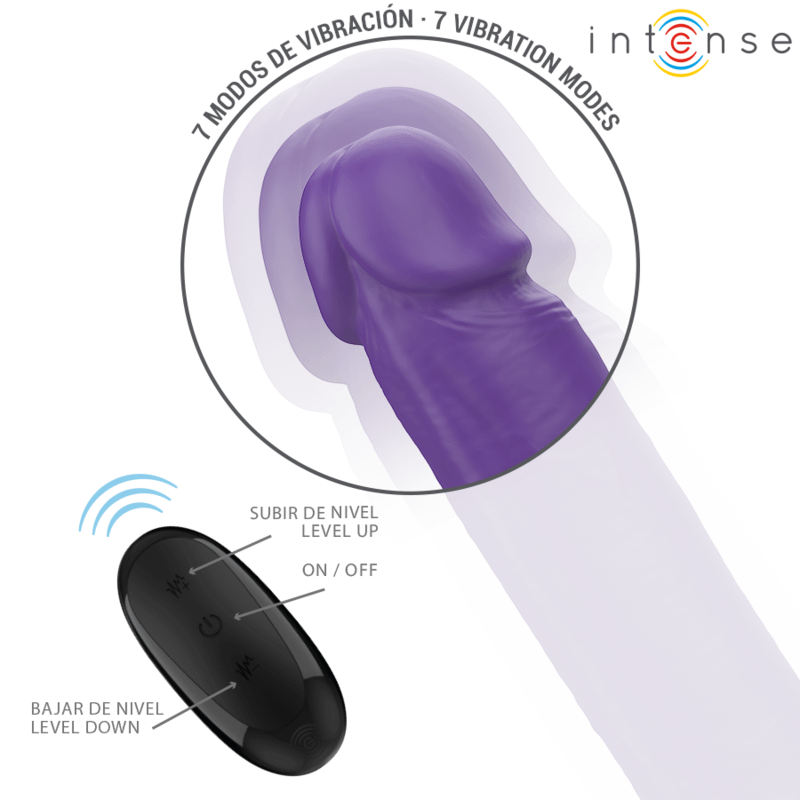 INTENSE - GUNTER DILDO DOUBLE VIBRATOR 40 CM PURPLE REMOTE CONTROL - Bild 2
