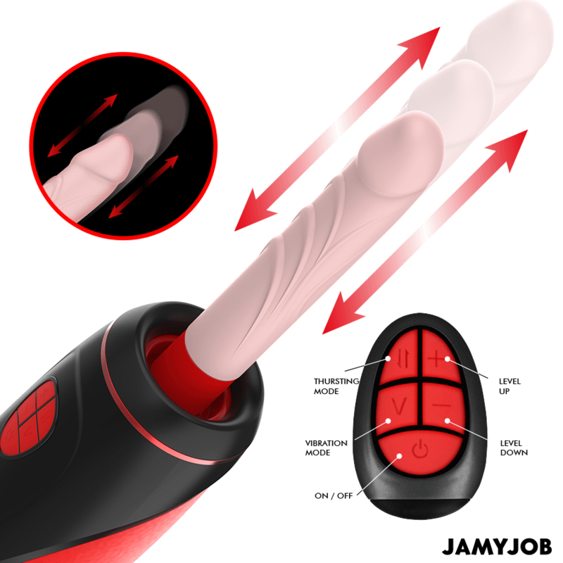 JAMYJOB - PYSTON BASE AUTOMATIC MASTURBATOR WITH REMOTE CONTROL DILDO - Image 3