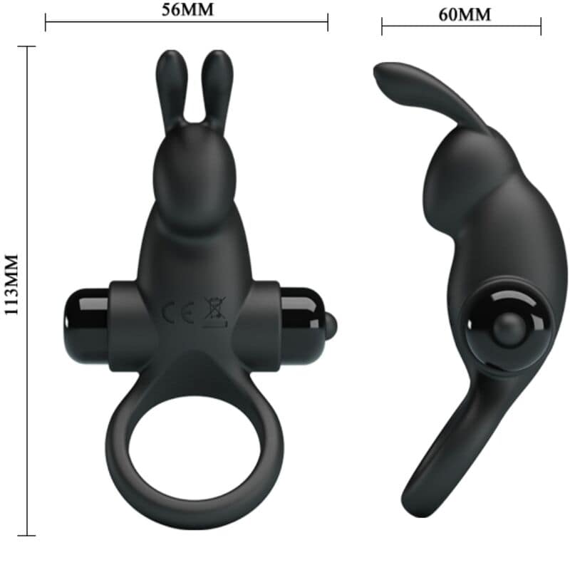 PRETTY LOVE - VIBRATING RING + RABBIT CLITORIS STIMULATOR 10 VIBRATIONS BLACK - Image 3