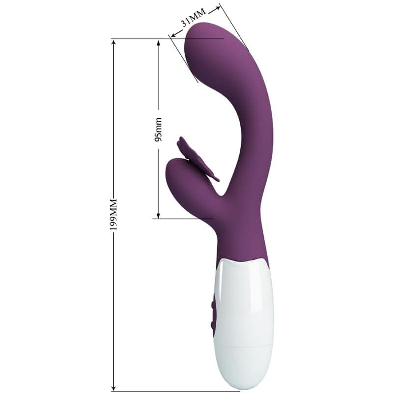 PRETTY LOVE - BUTTERFLY KISS RABBIT VIBRATOR  G-SPOT STIMULATOR PURPLE - Image 3