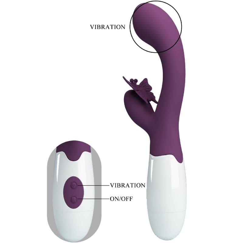 PRETTY LOVE - BUTTERFLY KISS RABBIT VIBRATOR  G-SPOT STIMULATOR PURPLE - Image 4
