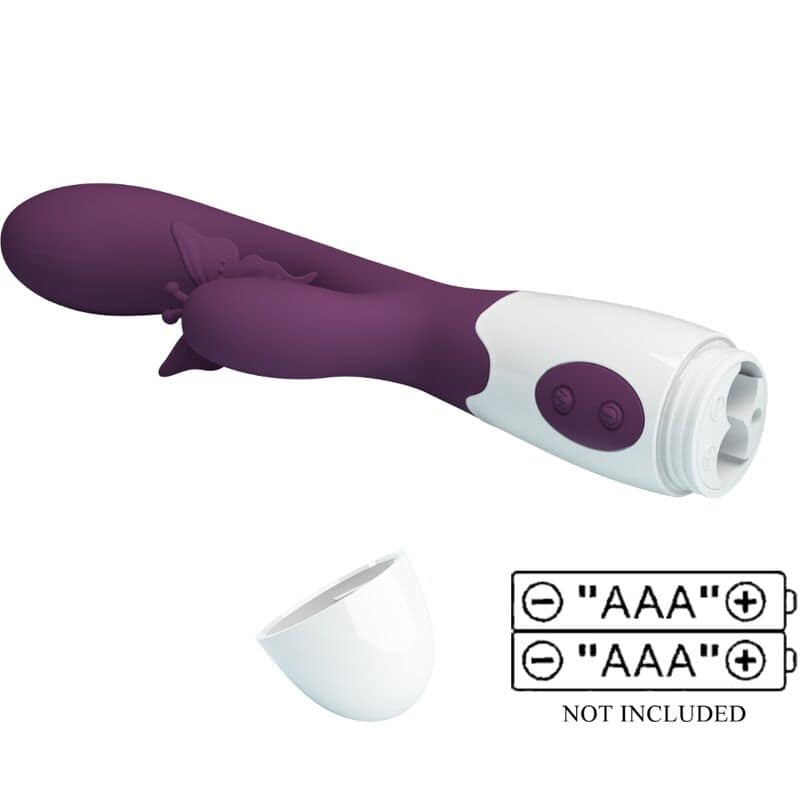PRETTY LOVE - BUTTERFLY KISS RABBIT VIBRATOR  G-SPOT STIMULATOR PURPLE - Image 5