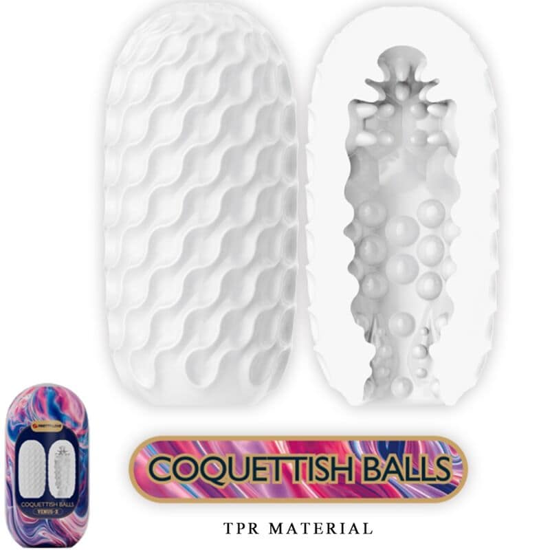 PRETTY LOVE - COQUETTISH BALLS SILICONE MALE MASTURBATOR WHITE - Image 2