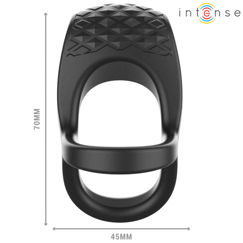 INTENSE - ALEX VIBRATOR DOUBLE PENIS RING 10 VIBRATIONS BLACK - Bild 5