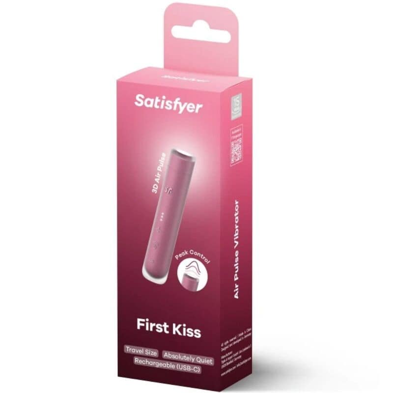 satisfyer first kiss wave klitorisstimulator granatröd