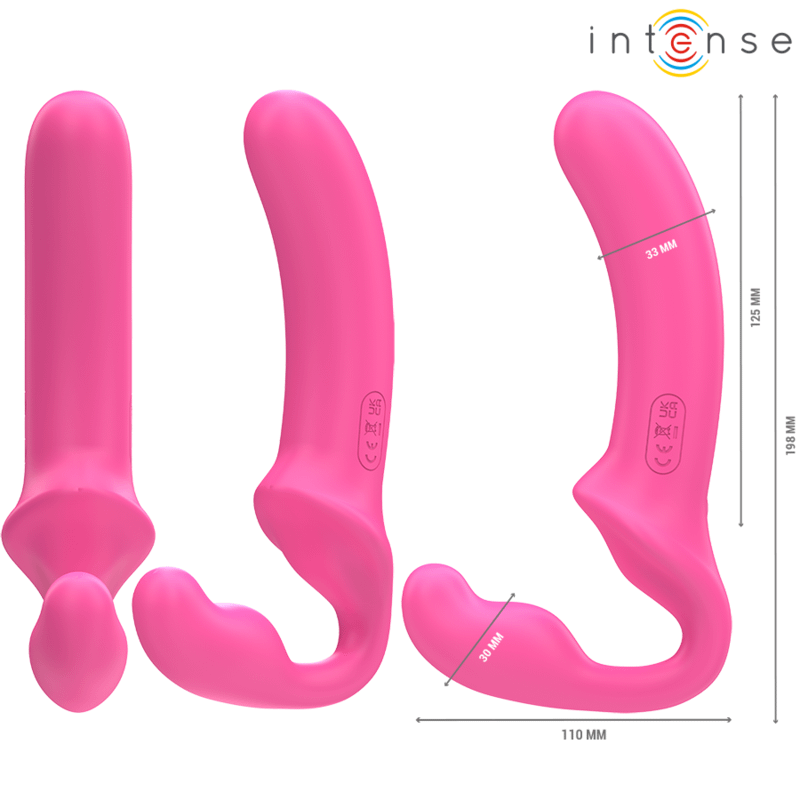 INTENSE - AMY DOUBLE VIBRATOR 20 CM PINK REMOTE CONTROL - Image 3