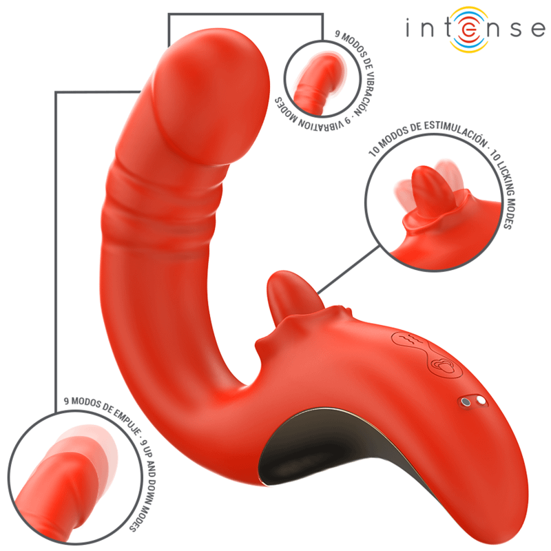INTENSE - PAULINA VIBRATOR AND STIMULATOR IN U SHAPE RED - Image 2
