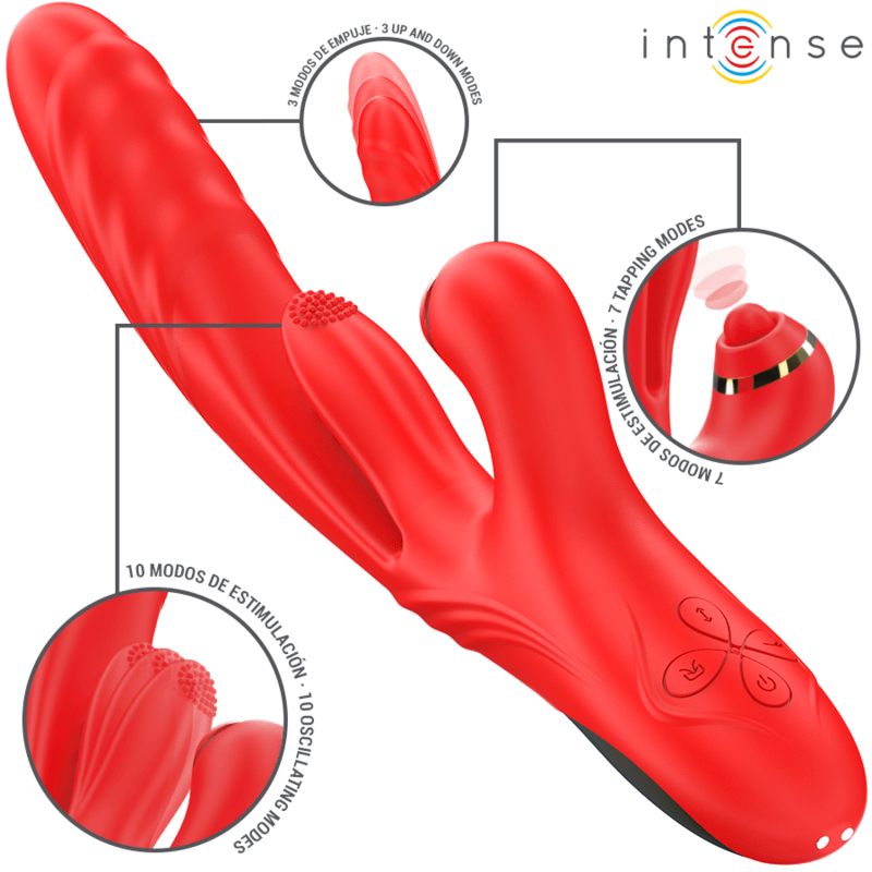 INTENSE - ROSALIA MULTIFUNCTION VIBRATOR 3 IN 1 RED - Bild 2
