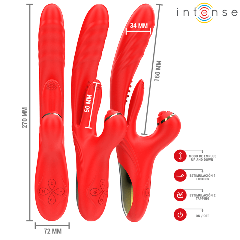 INTENSE - ROSALIA MULTIFUNCTION VIBRATOR 3 IN 1 RED - Bild 3