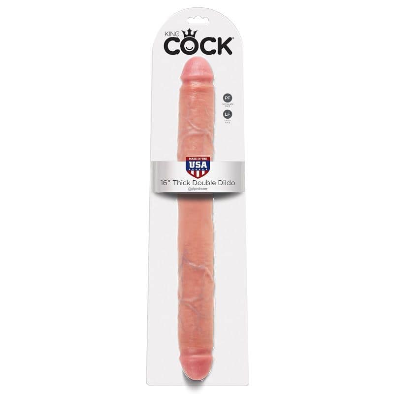 KING COCK - TJOCK DUBBELDILDO KÖTT 40,6 CM
