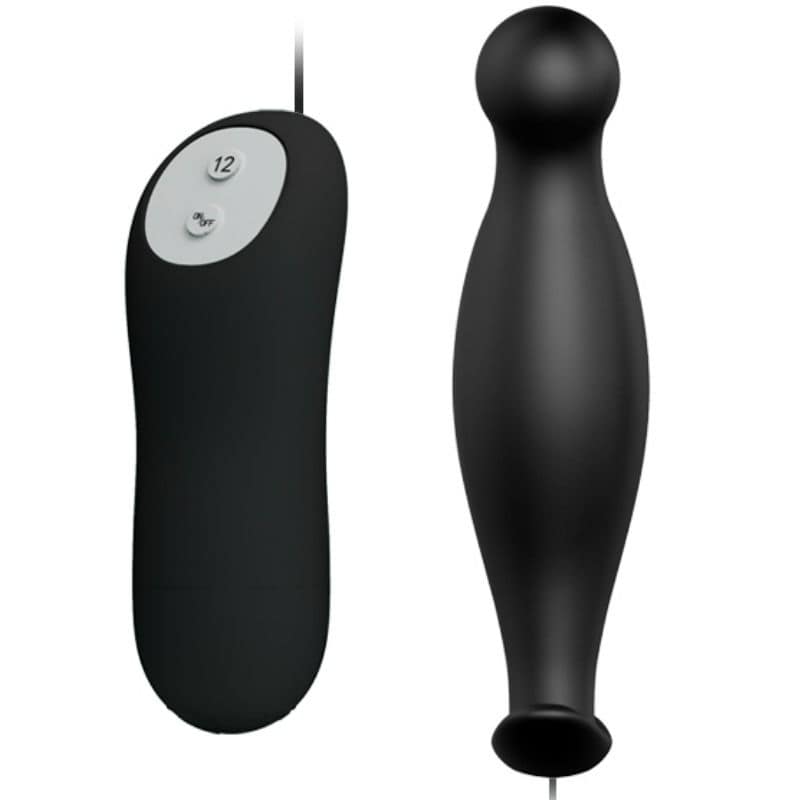 PRETTY LOVE - SILICONE ANAL PLUG 12 VIBRATION MODES BLACK - Image 2