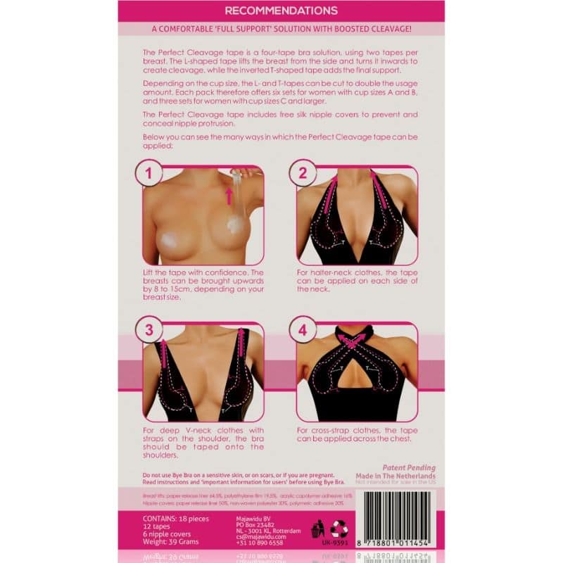 BYE-BRA - ENHANCEMENT TAPE + FREE NIPPLE COVERS CUP A-F - Image 2