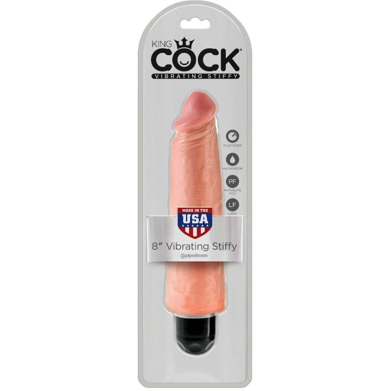 KING COCK - 20.3 CM VIBRATING STIFFY FLESH - Image 3
