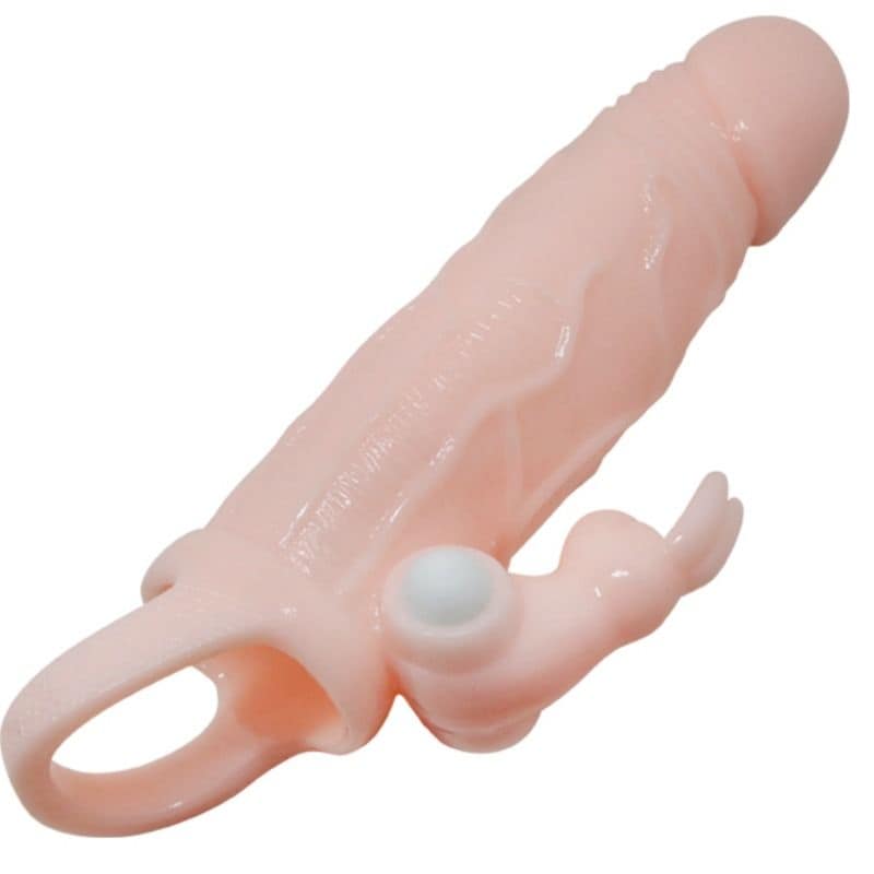 BAILE - BRAVE MAN PENIS COVER WITH RABBIT AND DOUBLE ENGINE FLESH 16.5 CM - Image 4